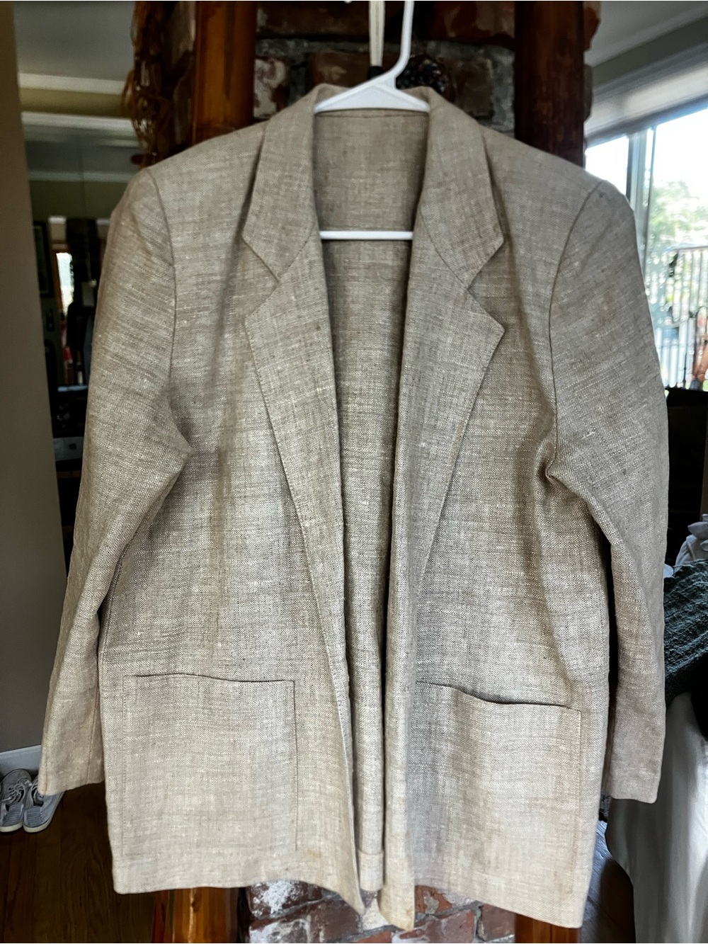 Vintage Elliott Lauren Tan Unlined Blazer Jacket 6 Petite Made in USA 90s